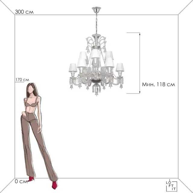 Люстра Loft IT 10210/12 White ZENITH — хром, ракурс 6