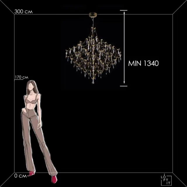 Люстра Loft IT 10259/1000 Gold Asfour MIRA — золотой, ракурс 10