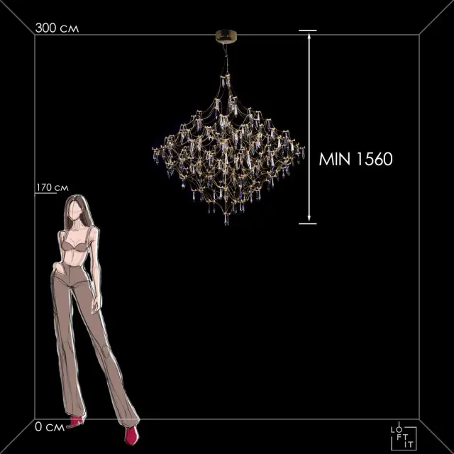 Люстра Loft IT 10259/1200 Gold Asfour MIRA — золотой, ракурс 10