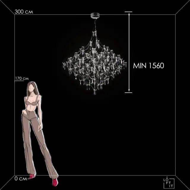 Люстра Loft IT 10259/1200 Silver Asfour MIRA — серебряный, ракурс 8