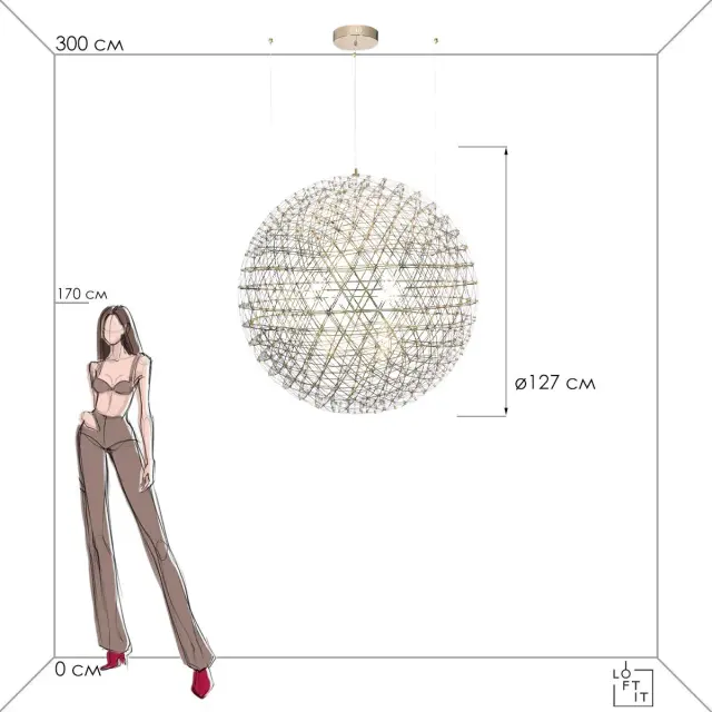 Светильник Loft IT 9027-127 Gold RAIMOND — золотой, ракурс 5