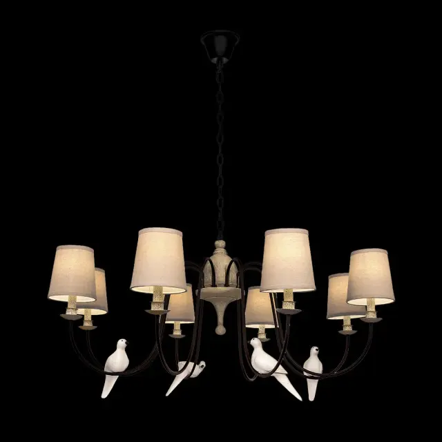 Люстра Loft IT LOFT1029A-8 BIRDS — черный, ракурс 2