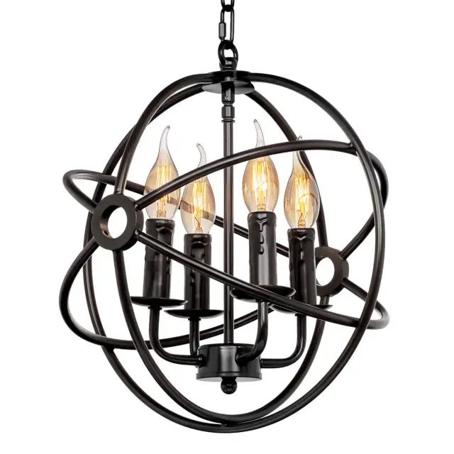 Люстра Loft IT LOFT1192-4 FOUCAULTS ORB — коричневый, ракурс 2