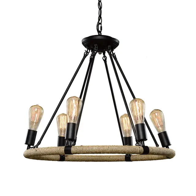 Люстра Loft IT LOFT1861/6 ROPE FILAMENT — черный, ракурс 2