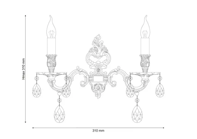 Бра Lucia Tucci BARLETTA W1730.2 coffe gold — золотой, ракурс 2