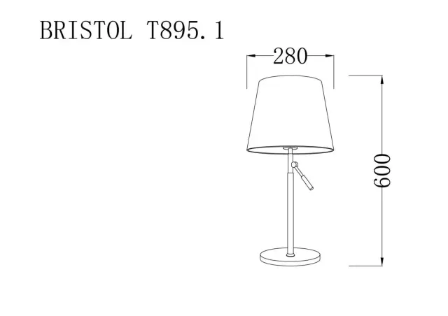 Настольная лампа Lucia Tucci BRISTOL T895.1 — хром, ракурс 2