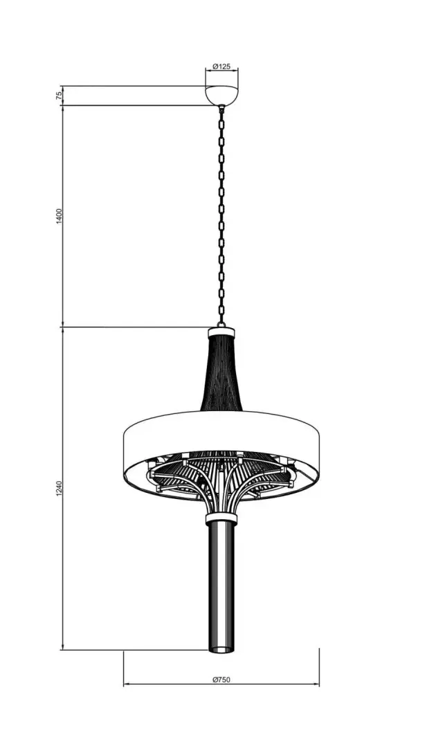 Люстра Lucia Tucci COSMOPOLITAN 2970.8 black — хром, ракурс 2