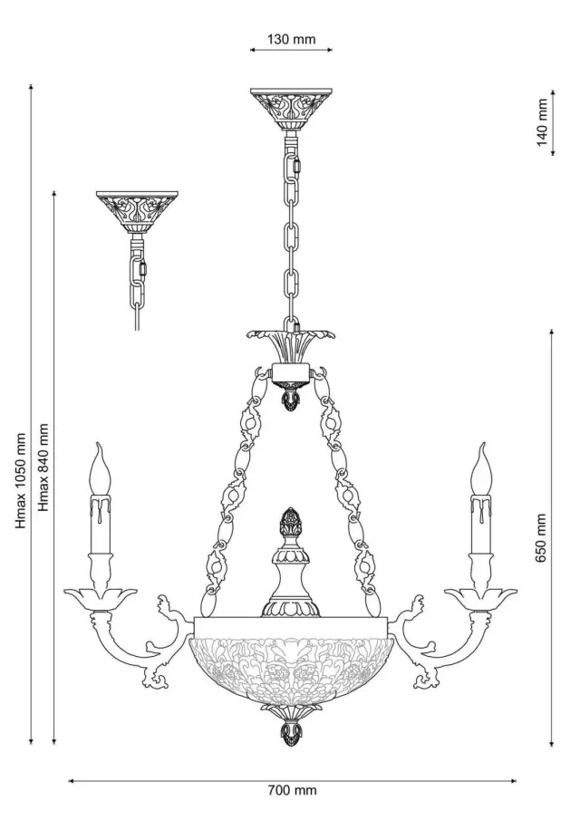 Люстра Lucia Tucci FIRENZE 1781.6.2 antique gold — золотой, ракурс 2