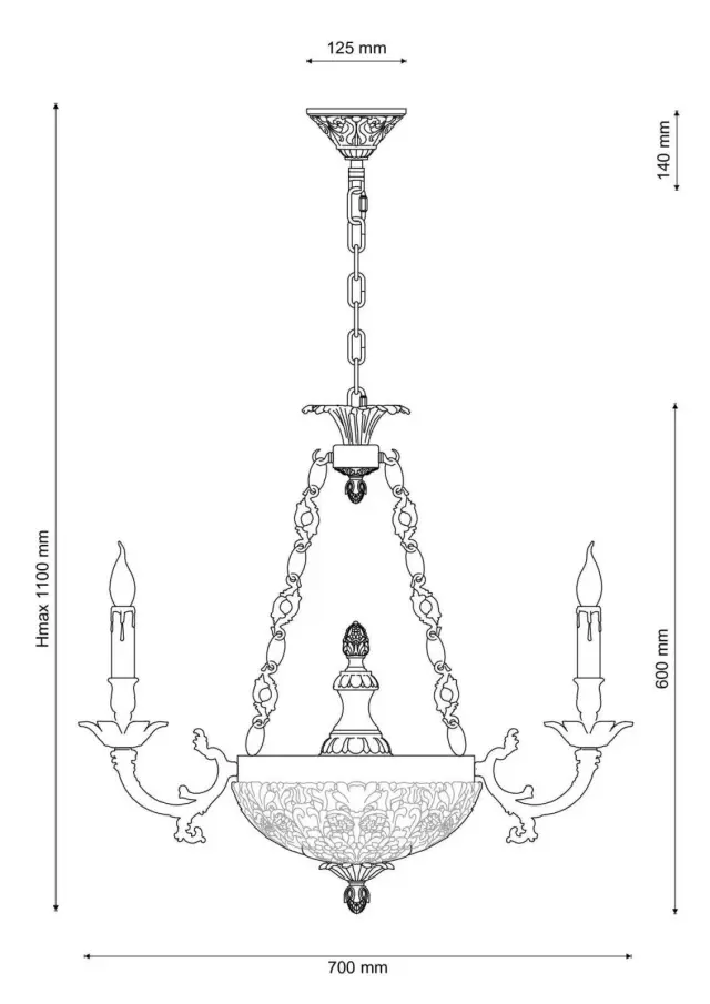 Люстра Lucia Tucci FIRENZE 1781.8.2 antique gold — золотой, ракурс 2
