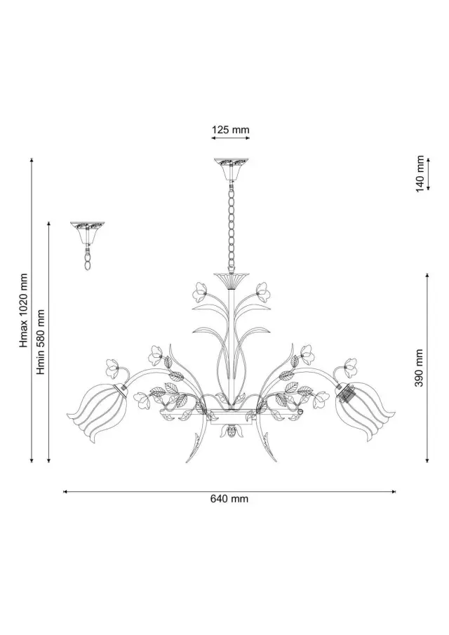 Люстра Lucia Tucci Fiori di rose 106.3 — слоновая кость, ракурс 2