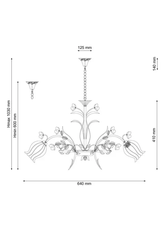 Люстра Lucia Tucci Fiori di rose 106.6 — слоновая кость, ракурс 2