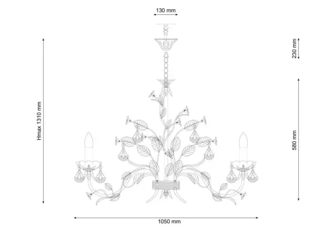 Люстра Lucia Tucci Fiori di rose 1770.10 — зеленый, ракурс 2