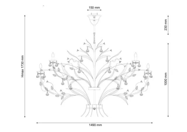 Люстра Lucia Tucci Fiori di rose 1770.24 — зеленый, ракурс 2