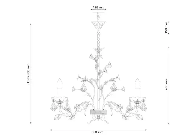 Люстра Lucia Tucci Fiori di rose 1770.6 — зеленый, ракурс 2