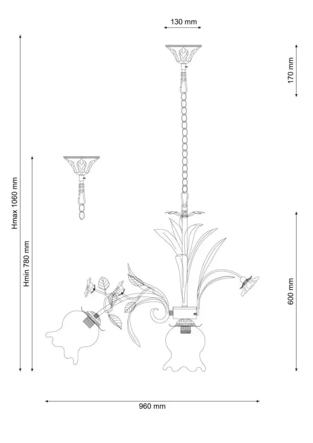 Люстра Lucia Tucci Fiori di rose 184.8.1 — белый, ракурс 2