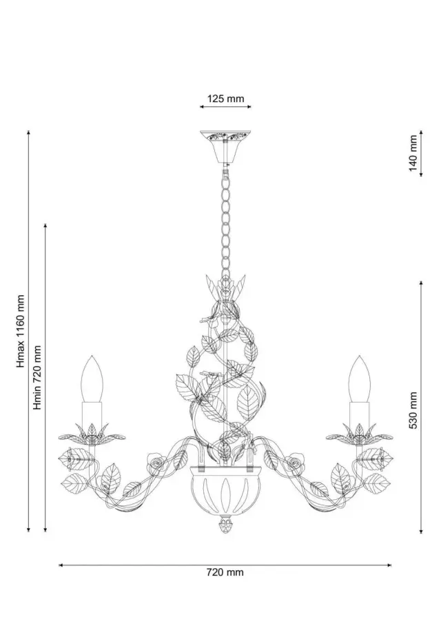 Люстра Lucia Tucci Fiori di rose 185.8 — слоновая кость, ракурс 2