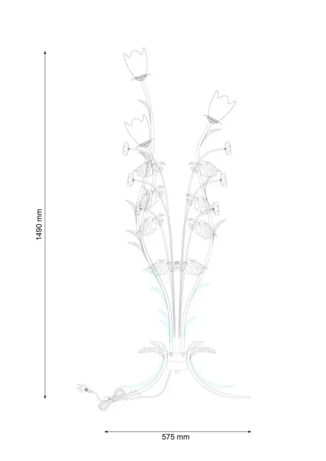Торшер Lucia Tucci Fiori di rose F1760.3 — коричневый, ракурс 2