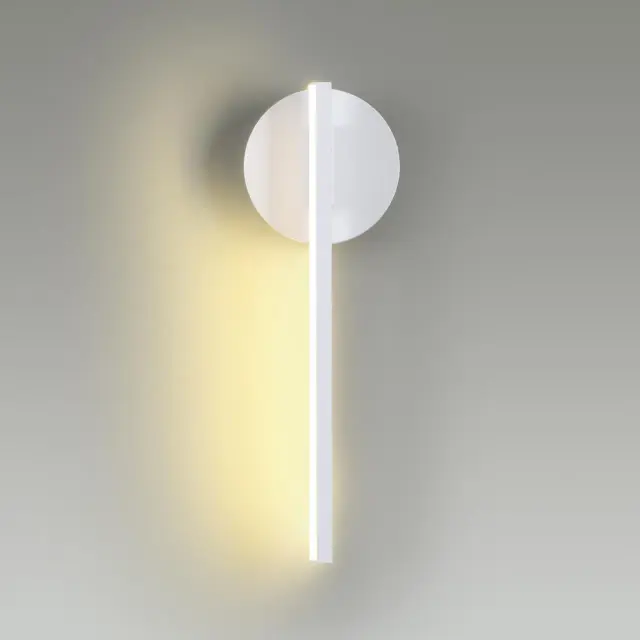 Накладное бра Lumion матового белого цвета из акрила и металла в минималистичном стиле, ракурс 2