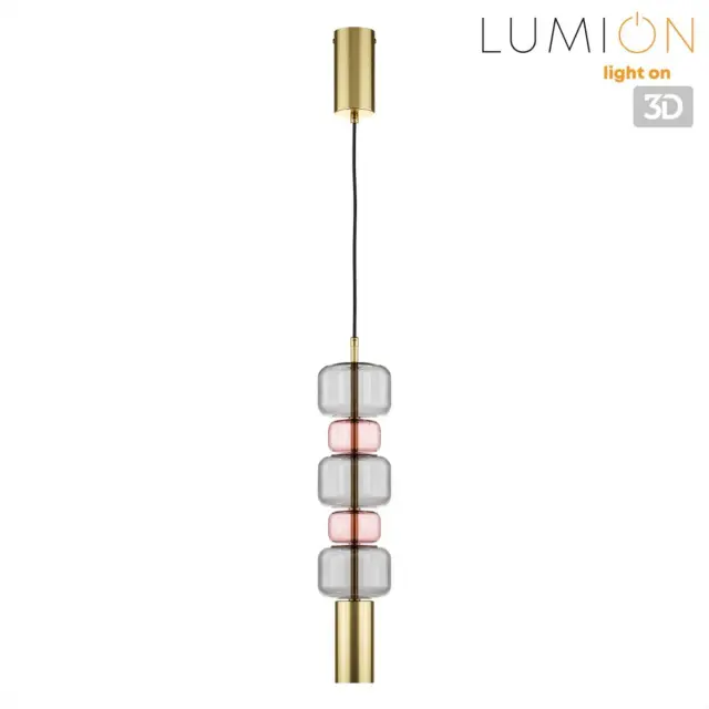 Подвесной светильник Lumion с матовой бронзовой арматурой и декоративным квадратным плафоном из тонированного стекла, ракурс 3