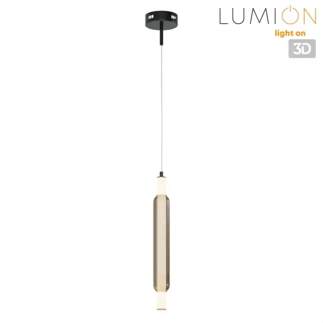 Подвесной светильник минимализма Lumion с черным матовым корпусом и высоким цилиндрическим тонированным акриловым, ракурс 4