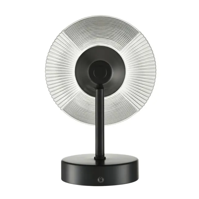 Бра Lumion черный матовый металл с конусным плафоном из прозрачного рельефного стекла, ракурс 3