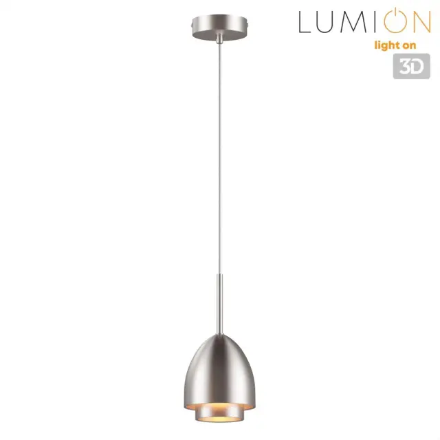 Подвесной светильник Lumion матовый никель, конусная форма металлического плафона и арматуры, ракурс 3