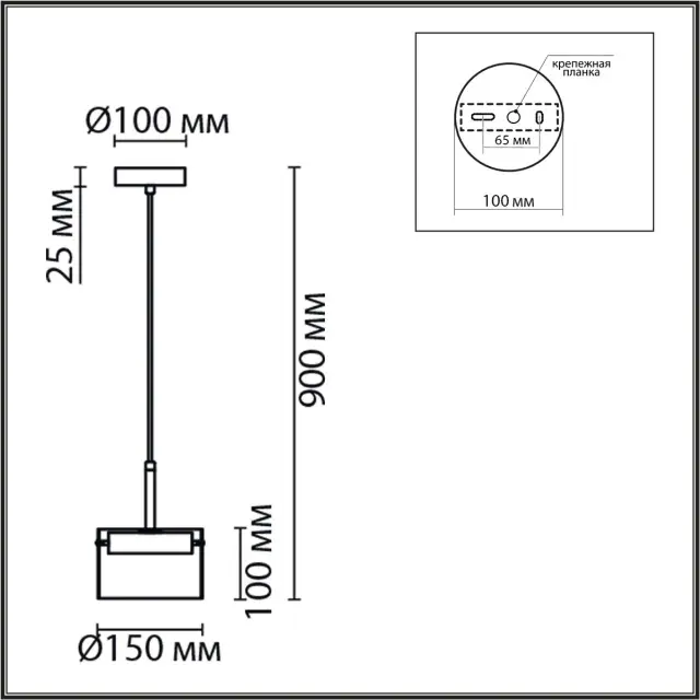 Подвесной светильник черного матового металла с прозрачным стеклянным плафоном в стиле Модерн, ракурс 5