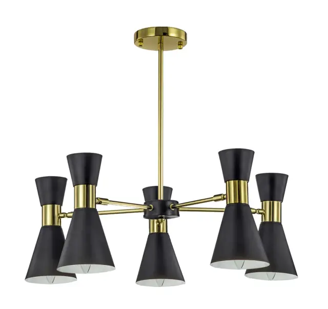 Люстра MAK Interior WTL1068-5GD-BK ELISIUM — золотой