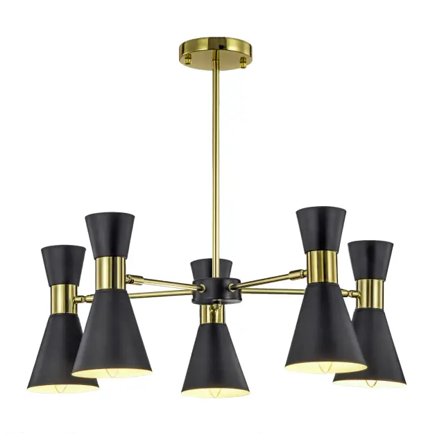 Люстра MAK Interior WTL1068-5GD-BK ELISIUM — золотой, ракурс 2