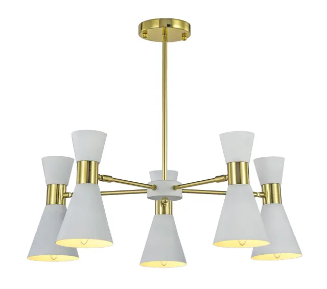 Люстра MAK Interior WTL1068-5GD-WH ELISIUM — золотой, ракурс 2