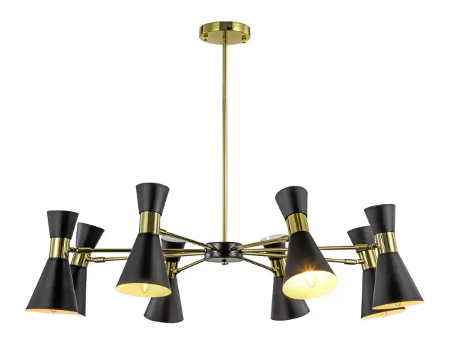 Люстра MAK Interior WTL1068-8GD-BK ELISIUM — золотой, ракурс 2