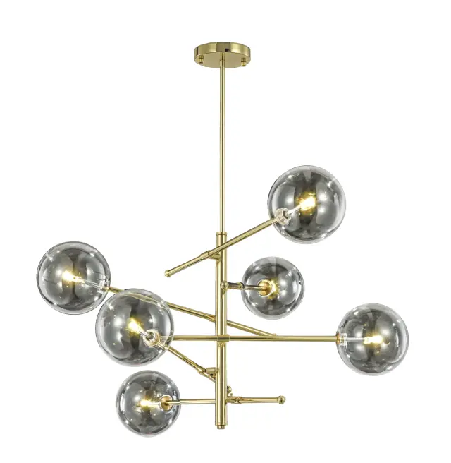 Люстра MAK Interior WTL1070-6GD-CL DIFFERENT — золотой, ракурс 2