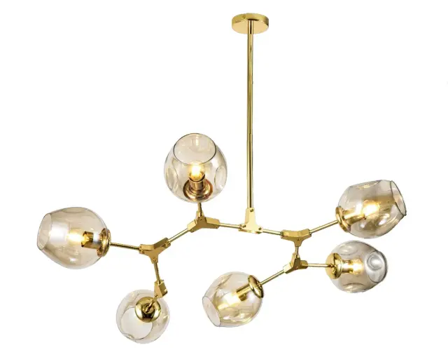 Люстра MAK Interior WTL1201-6GD-CO BRANCHING — золотой, ракурс 2