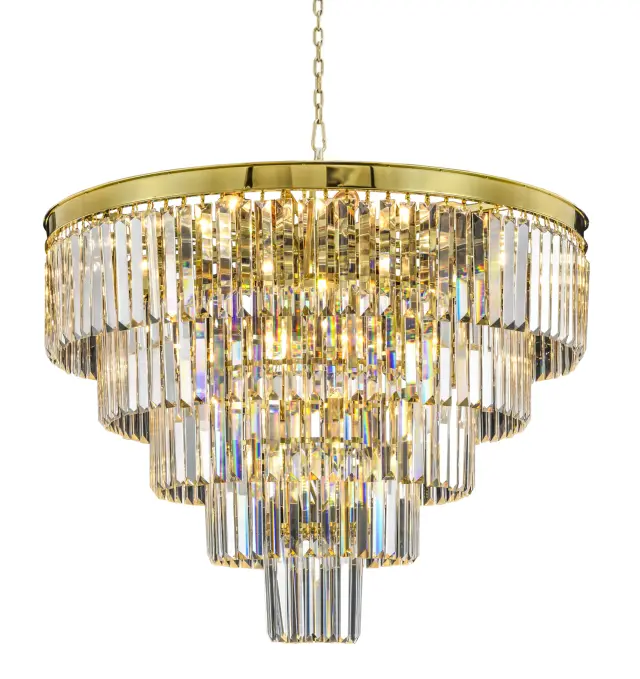 Люстра MAK Interior WTL1943-19GD-CL ODEON — золотой, ракурс 2