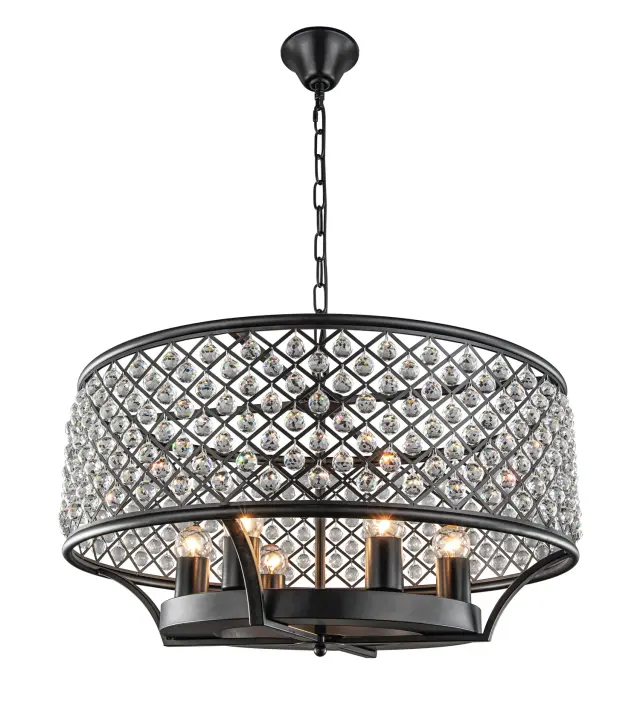 Люстра MAK Interior WTL2105-6BK-CL KLARIS — черный, ракурс 4