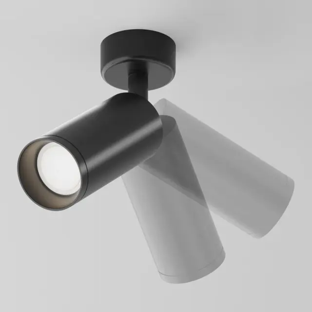 Накладной точечный светильник Maytoni FOCUS — черный, ракурс 3