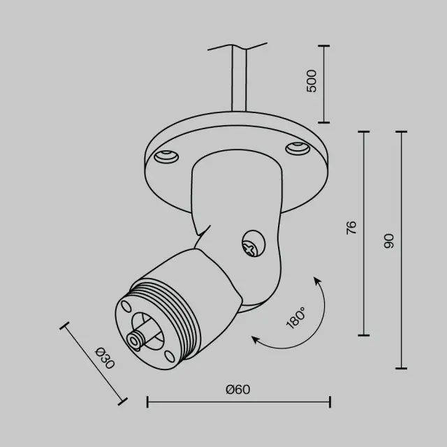 Ввод питания Maytoni ACCESSORIES FOR SYSTEM SHELF — модульные, черный, ракурс 4