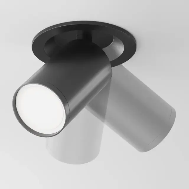 Встраиваемый точечный светильник Maytoni FOCUS S — черный, ракурс 2