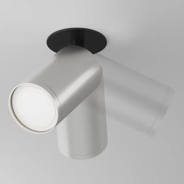 Встраиваемый точечный светильник Maytoni FOCUS S — серебряный, ракурс 2