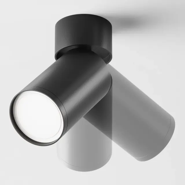 Накладной точечный светильник Maytoni FOCUS S — черный, ракурс 2