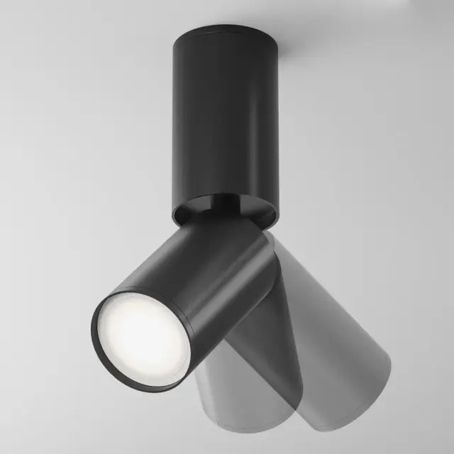 Накладной точечный светильник Maytoni FOCUS S — черный, ракурс 3