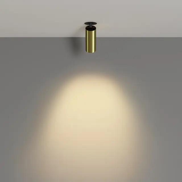 Встраиваемый точечный светильник Maytoni FOCUS LED — латунь, ракурс 4
