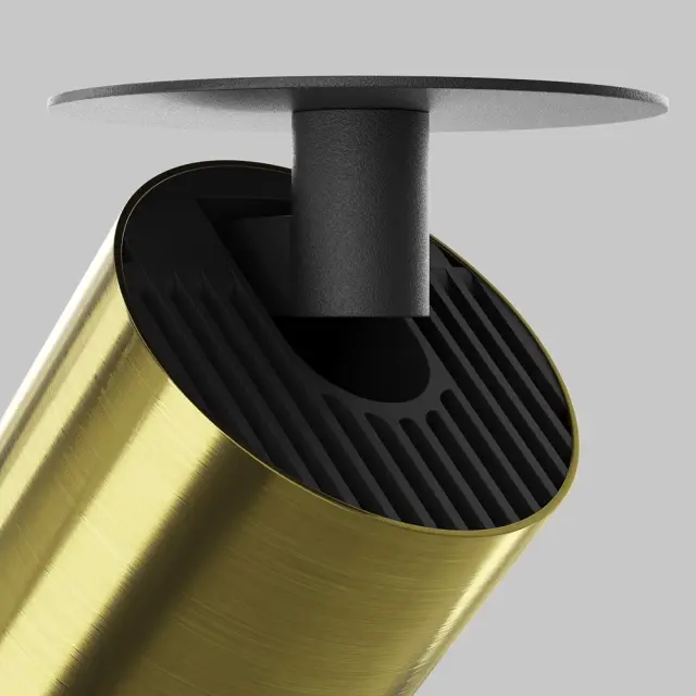 Встраиваемый точечный светильник Maytoni FOCUS LED — латунь, ракурс 8