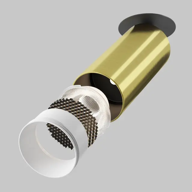 Встраиваемый точечный светильник Maytoni FOCUS LED — латунь, ракурс 6