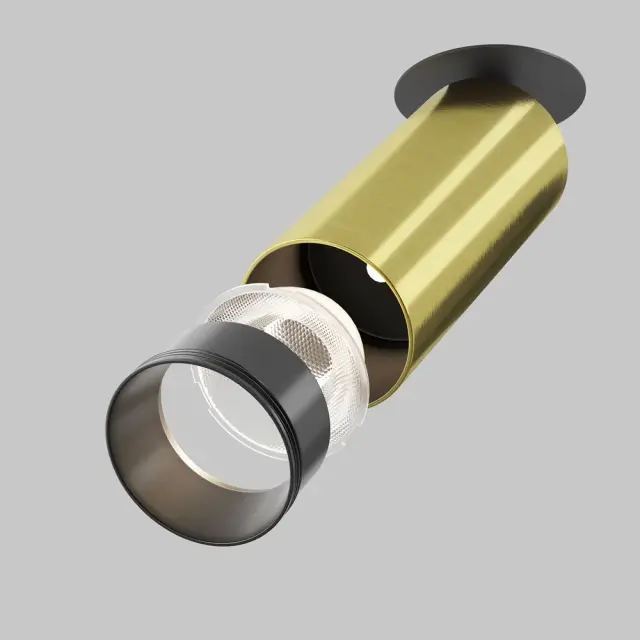 Встраиваемый точечный светильник Maytoni FOCUS LED — латунь, ракурс 7