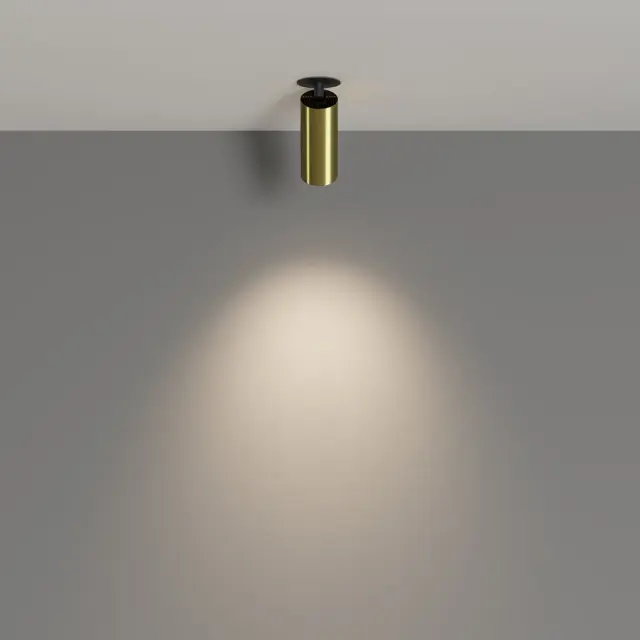 Встраиваемый точечный светильник Maytoni FOCUS LED — латунь, ракурс 6