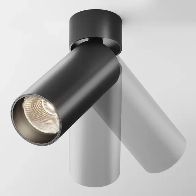 Накладной точечный светильник Maytoni FOCUS LED — черный, ракурс 3