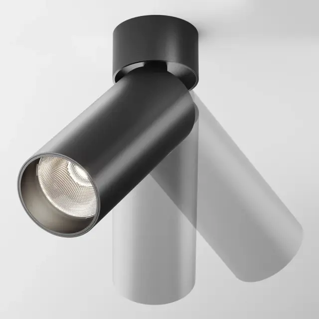 Накладной точечный светильник Maytoni FOCUS LED — черный, ракурс 3