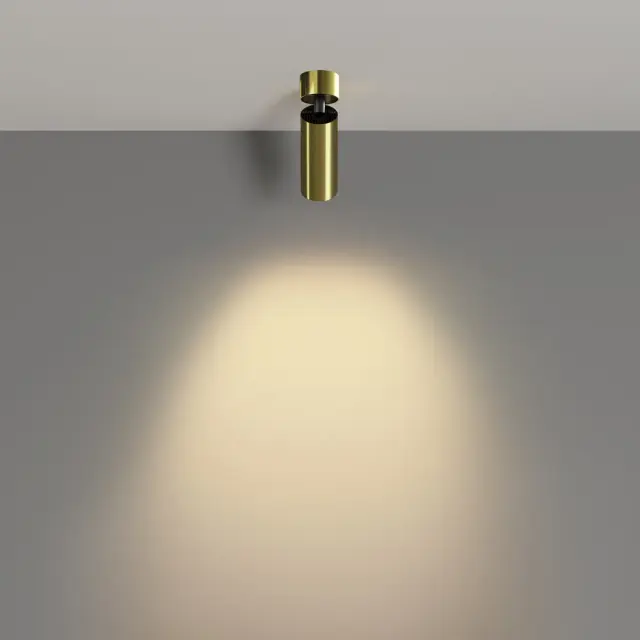 Накладной точечный светильник Maytoni FOCUS LED — латунь, ракурс 3