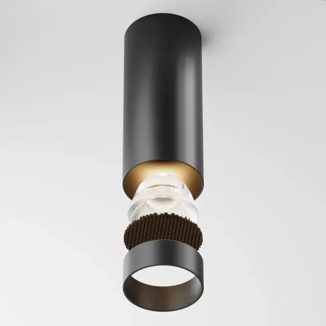 Накладной точечный светильник Maytoni FOCUS LED — черный, ракурс 4